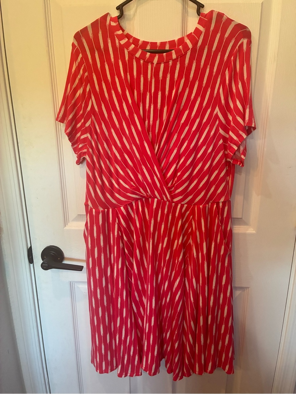 torrid Red & White Striped Faux-Wrap Midi Dress